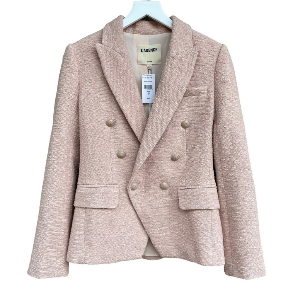 L'AGENCE Kenzie Tweed Blazer Petal - Picture 6 of 11
